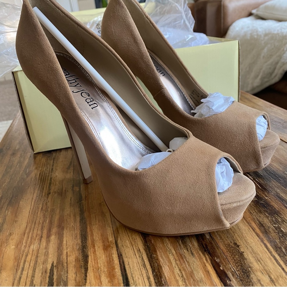Cathy Jean Brazil suede platform heels